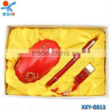 red ceramic Wireless mouseand USB pen box for wedding