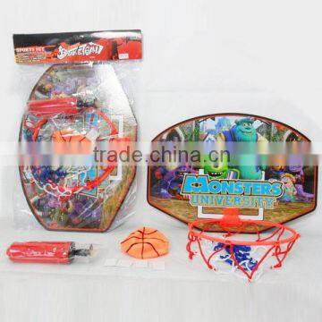 Wall mounted plastic toy basketball backboard and hoop toy