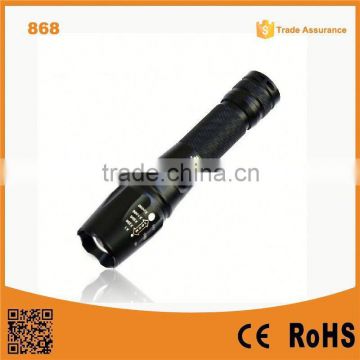 868 XM-L T6 LED rechargeable Aluminum Adjustable zoomable flashlight torch