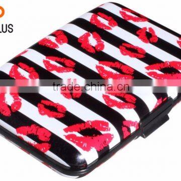 Luckiplus Inventory Lips Pattern Aluminum Wallets Identity Theft Blocker