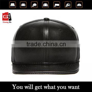 New Arrival 2015 custom 6 Panel black blank leather snapback hats caps wholesale