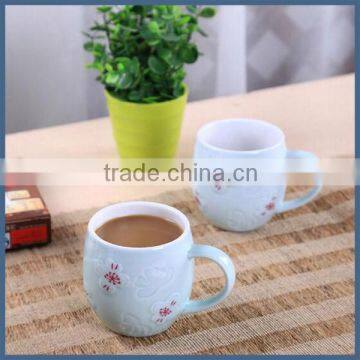 Hot selling beautiful sakura picture porcelain coffee cup