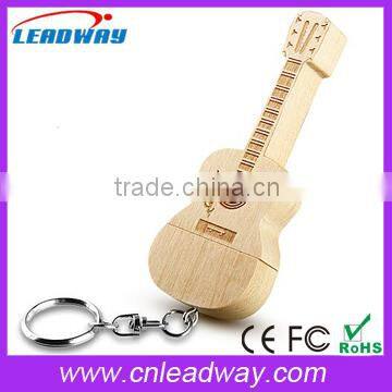 Wooden or Bamboo Guitar Usb Flash Drives With Key Ring for Promo