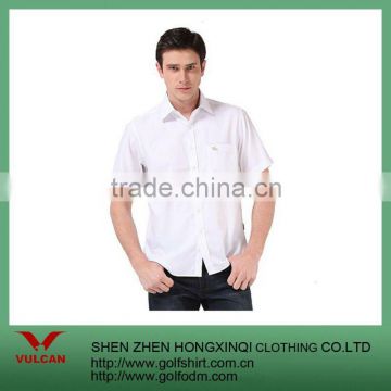 classic solid color uniform shirt ,hit color collar short sleeve shirt