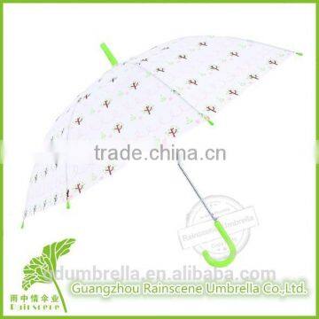 selling children & kid color transparent plastic umbrella transparent