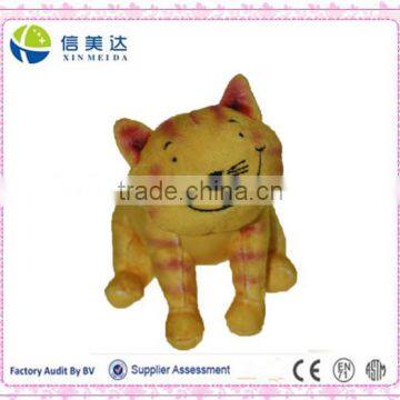 Handmade Plush Yellow Stripe Cat Soft Animal Toy