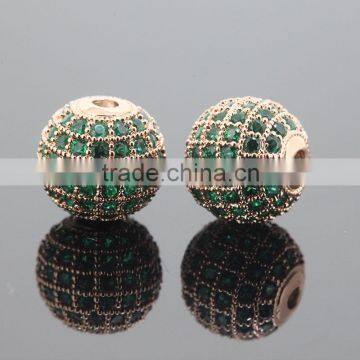 8mm Green Luster CZ Crystal Beads Jewellery Round 24k Cubic Zirconia Disco Balls photo-4