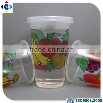 Disposable Clear/Colored Plastic Cup with Lid