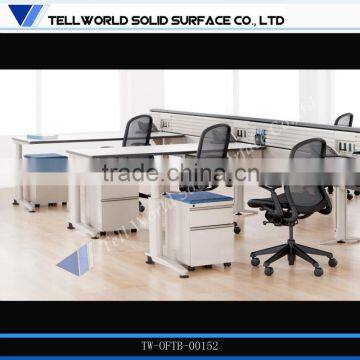 Simple Modern 4 Person Office Computer Desk/cubicle office desk for stuff by Tellworld