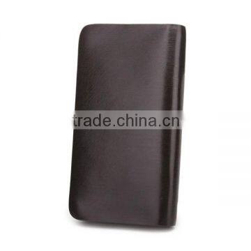 Popular Long Style Zipper Around Genuine Leather Brown Waiter Wallet photo-4