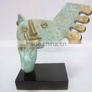 Resin face figurine for hotel decoration