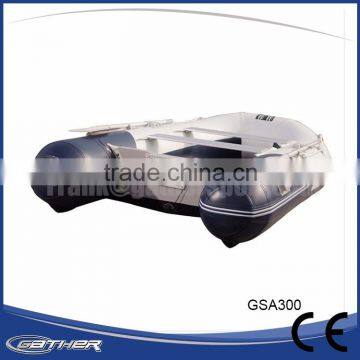 Gather CE certificate alumium floor inflatable fishing boat pvc