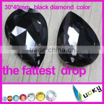 Factory price fattest drop/pear shape fancy crystal strass point back sew on rhinestones can be with/without metal claw