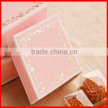 Delicate Pink Paperboard CMYK Printing Cake Packaging Box Handmade