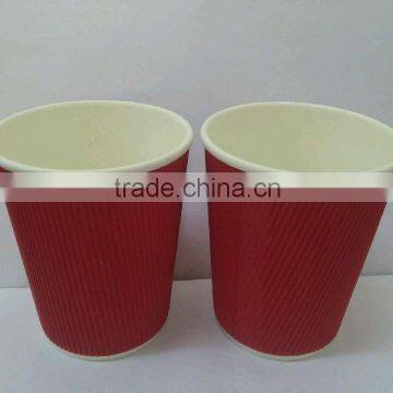 hot sale 8oz red ripple wall cup make in foshan city