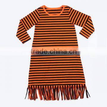 Kids Dress New Style Pumpkin Printed Baby Girls Dresses Pearls Halloween Dress Little Girls Latest Dress photo-5