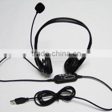 VOIP USB headphone with MIC microphone volume control cheapest price