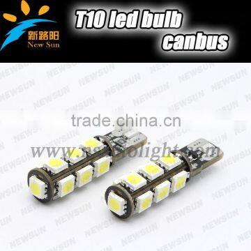 Auto Canbus T10 W5w 13 Chips Leds 5050 Smd Led Lamp white/blue/green/yellow/red Canbus Error Free T10 Lamp