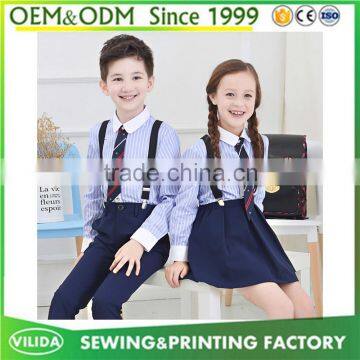 New design chlidren's suspenders primary school uniform high quality European style school uniform