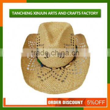 Handmade Natural Cheap Mens Straw Hats With Black Band photo-4