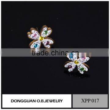 18k Gold Plated Austrian Crystal Dangle Double Pearl Earrings photo-5