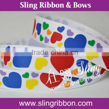 5/8" Width 20-Yard Roll Heart Print Grosgrain Ribbon( 6 Colors)