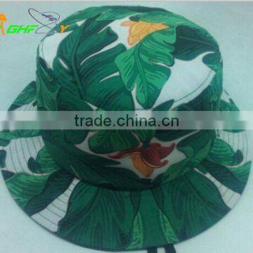 Wholesale cheap custom brand floral pattern blank bucket hat for men and women