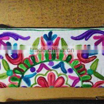 Wholesale price handmade cotton embroidered small zipper bag vintage banjara suzani bag