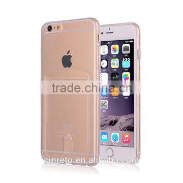 Wholesale clear soft tpu phone back cover cases for iPhone with card slot
