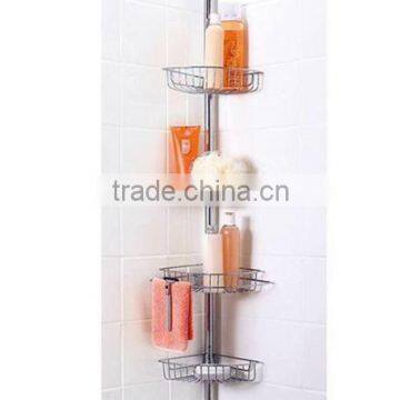 Tension shower caddy and tension pole caddy and bamboo corner caddy