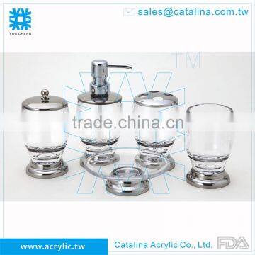 Tooth Brush, Set or Separate of Tumbler Cotton Jar Lotion Dispenser Soap Dish Toothbrush Holder Acrylic Bathroom Accessory