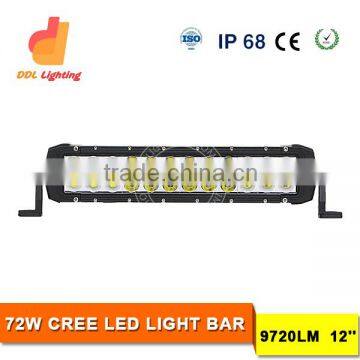 Double row 72W led light bar 4x4 led off road light bar 12V 12inch led bar light