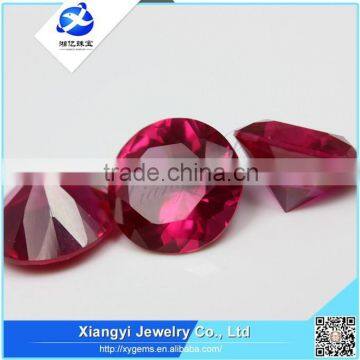 wuzhou synthetic round shape blood ruby gemstones