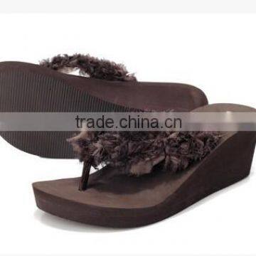 Women Summer Thick Bottom High Heel Wedge Flip Flops Beach Sandal Slippers photo-2