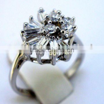 QCR055 silver jewelry rings design for women,latest designer finger rings in rhodium plating