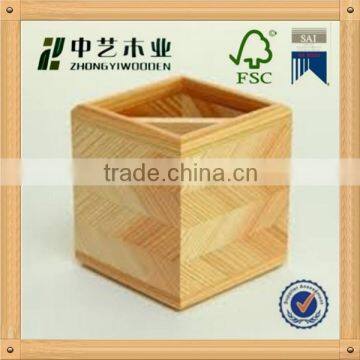 2015 hot selling FSC Super quality wooden pen holder,wooden desk pen holder