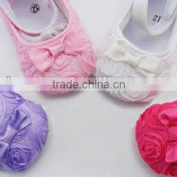 Soft sole toddler shoe, rose baby shoe