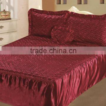 Cheap Price 4pcs Satin Bedspread Set