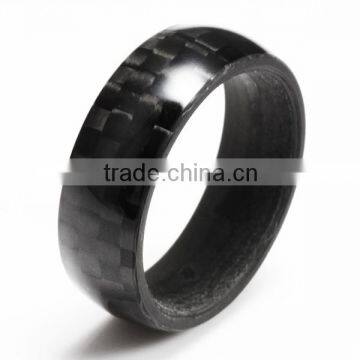 3K weave solid carbon fiber rings jewellery