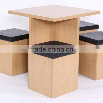 NOAHSION Space Saving 1 Dining Table With 4 Stools