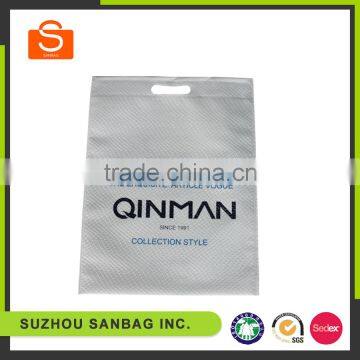 promotional non woven die cut handle bag / white non woven tote bag with rope handle