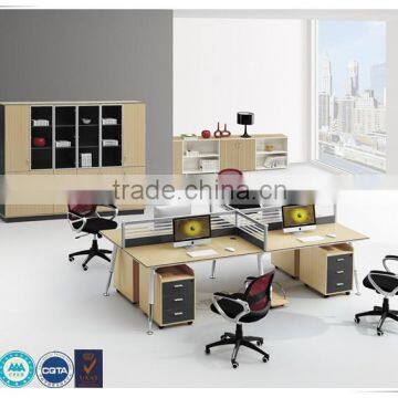 Factory price mordern design melamine office furniture desk with partition