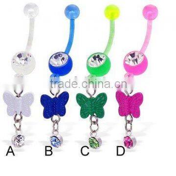 High quality dangle acrylic crystal navel belly ring jewelry