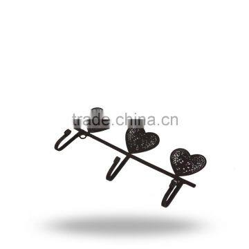 Iron Small Three Heart Decorative Wall Hook