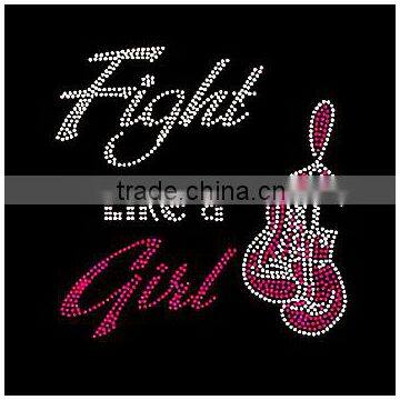 T-shirt iron-on heat press cancer iron on transfers custom rhinestone pattern