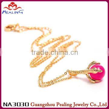 stainless steel 316L gold plated chain with gemstone pendants