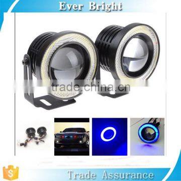 2 Pcs 12V 30W 2.5" Blue COB LED Halo Angel Eye Rings Car Fog Lights Working Lamp