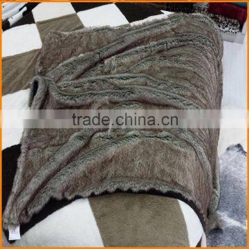 Hot Sales Faux Fur Throw With Minky Backside