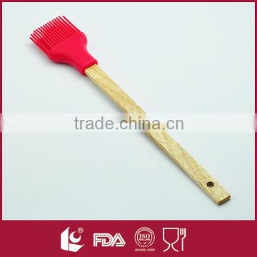 High quality silicone bbq grill brush with wooden handle