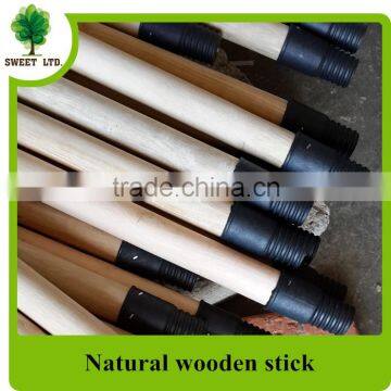 Plastic black italian thread natural wooden handle broom stick for floor cleaning